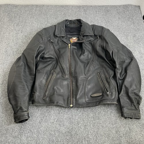 Harley Davidson FXRG Vent Armor MOTORCYCLE Leather Jacket Men’s Large with Liner