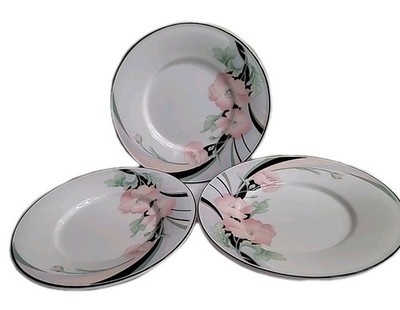 Sango Jolie  Dessert/Saucer 6 1/4'' Plates #253319 Set of 3 VINTAGE 1980'S