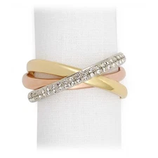 NEW L'Objet Three Ring Tri-Coloured Napkin Jewels Set 4pce