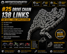 NEW 25 138 Links Drive Chain Thin 43 49cc ATV QUAD DIRT BIKE MINI POCKET ROCKET