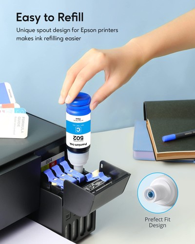 Compatible 502 Ink Bottles Replacement for Epson Compatible 502 Ink Refill Bo... - 第 5/7 張圖片