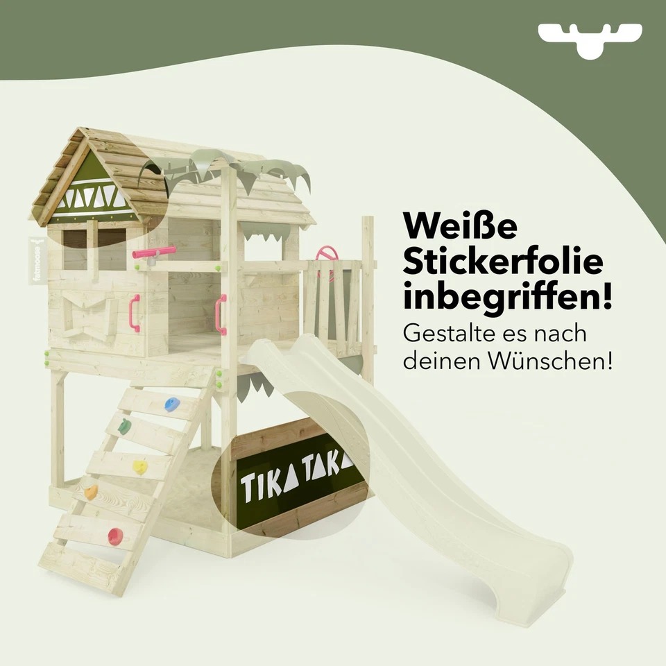 FATMOOSE Spielturm Klettergerüst Tikataka mit Schaukel, Sandkasten & Rutsche - Bild 2 von 4