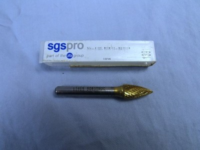 SGS PRO 1/4'' shaft, Double Cut, Carbide Burr, New, Cut Dia. 3/8 inch, # 13915 US