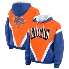 Women's WEAR by Erin Andrews  Orange/Royal New York Knicks Colorblock Full-Zip
