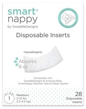 SmartNappy Disposable Inserts for by Amazing Baby Hybrid Diaper Cover, Extra Abs