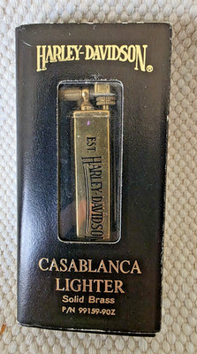 NOS Harley Davidson Motorcycles Est. 1903 Solid Brass Casablanca Lighter