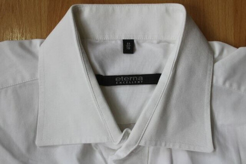 U1263 eterna EXCELLENT Chemise 41 Blanc Unicolore Très Bien - Photo 1/1