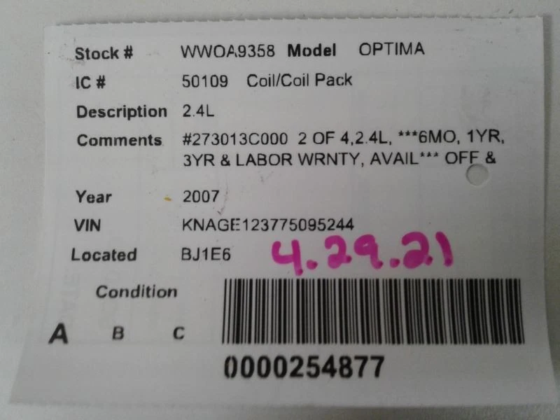 Bobina/encendedor compatible con 06-17 AZERA 633627 Foto 3 de 4