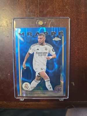 Kylian Mbappe /150 Blue Refractor SSP 2024-25 Topps Chrome UEFA
