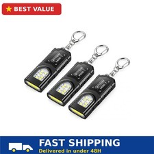 Bttfere Rechargeable Keychain Flashlight 3-Pack, 100 Lumens Mini LED EDC Torch