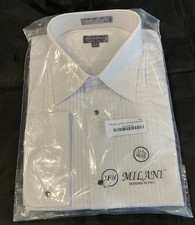 Milani Men's Tuxedo Shirt with French Cuffs and Lay Down Collar