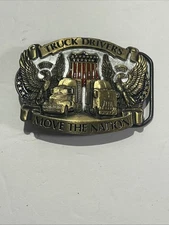 1987 Brass Truck Drivers Move the Nation Great American Buckle Company #1826