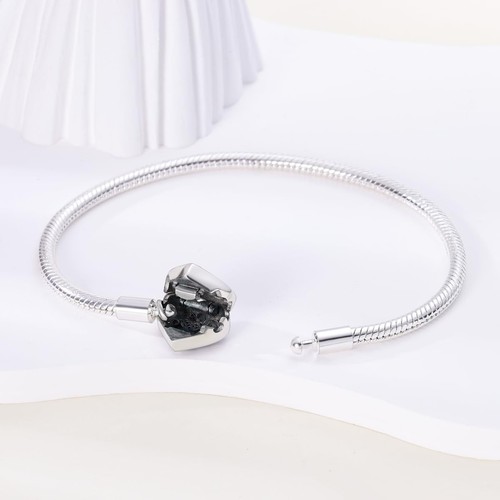 925 Sterling Silver Bracelet Snake Chain Charm Bracelet Evil Eye Dream Catcher K - Picture 3 of 6