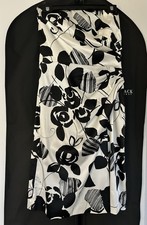 White House Black Market Black White Floral Sleeveless Knee Length Dress Size 8