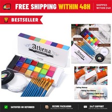 UCANBE Athena Face Body Paint Oil Palette Kit with Setting Powder and 10 Brushes