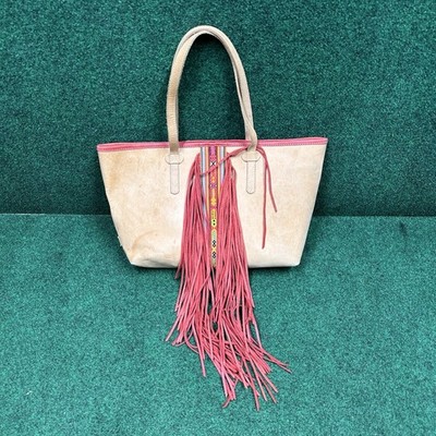 Viva Consuela Breezy East West Maren Tote Shoulder Bag Purse Fringe Leather