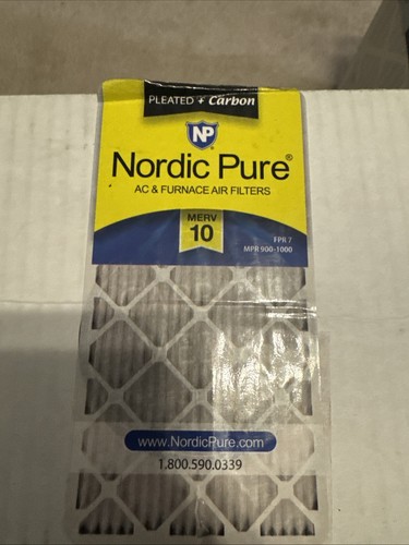 Nordic Pure 20x25x4 (3 5/8) Pleated MERV 10 Air Filters + CARBON 3 Pack (454D) - Picture 2 of 10