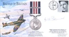 BB14e WWII Battle of Britain RAF cover hand signed BoB pilot WW2 ace SKINNER DFM