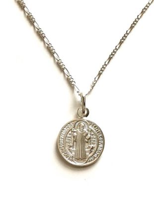 925 Sterling Silver Saint Benedict 20" Necklace - San Benito Medal ...