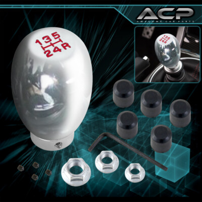 Universal 5 Speed Manual Transmission Interior Type R Shift Knob Adapter Chrome