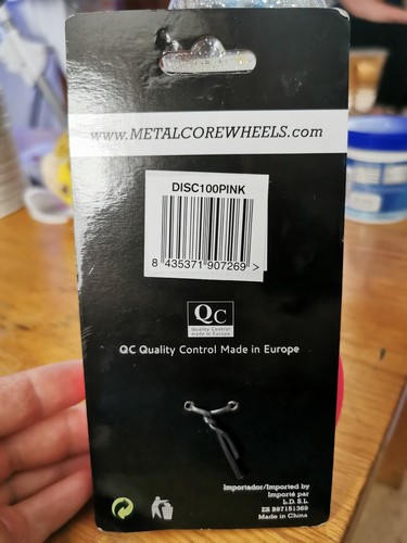 1xMetal Core Original Metal Core Wheel 100mm Pink Scooter Wheel New In Packaging - Picture 3 of 4