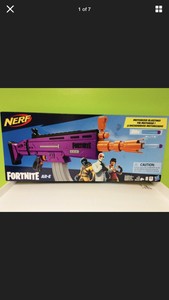 NERF X Fortnite AR-E Blaster Gun Motorized Darts, Purple | eBay
