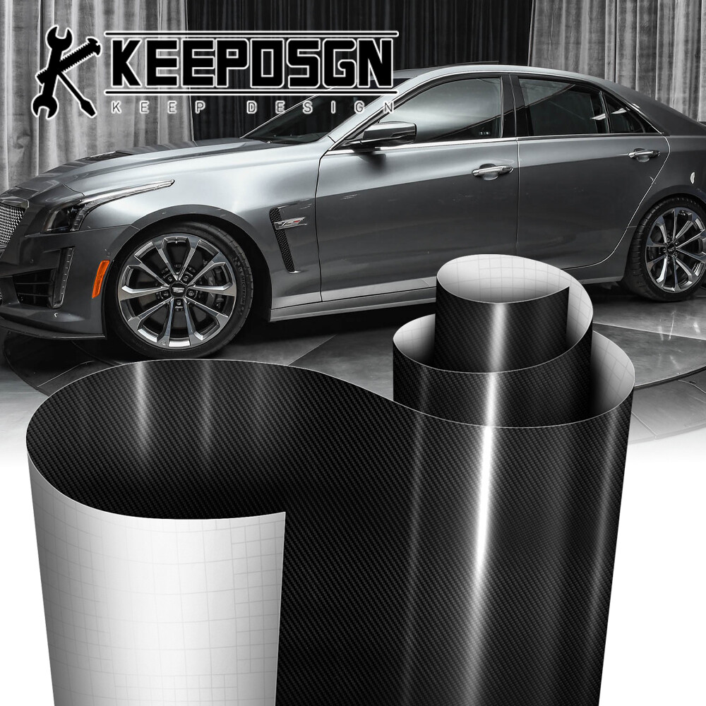 For Cadillac CARBON FIBER Paint Protect Vinyl Wrap Film Sticker Decal Sheet Roll
