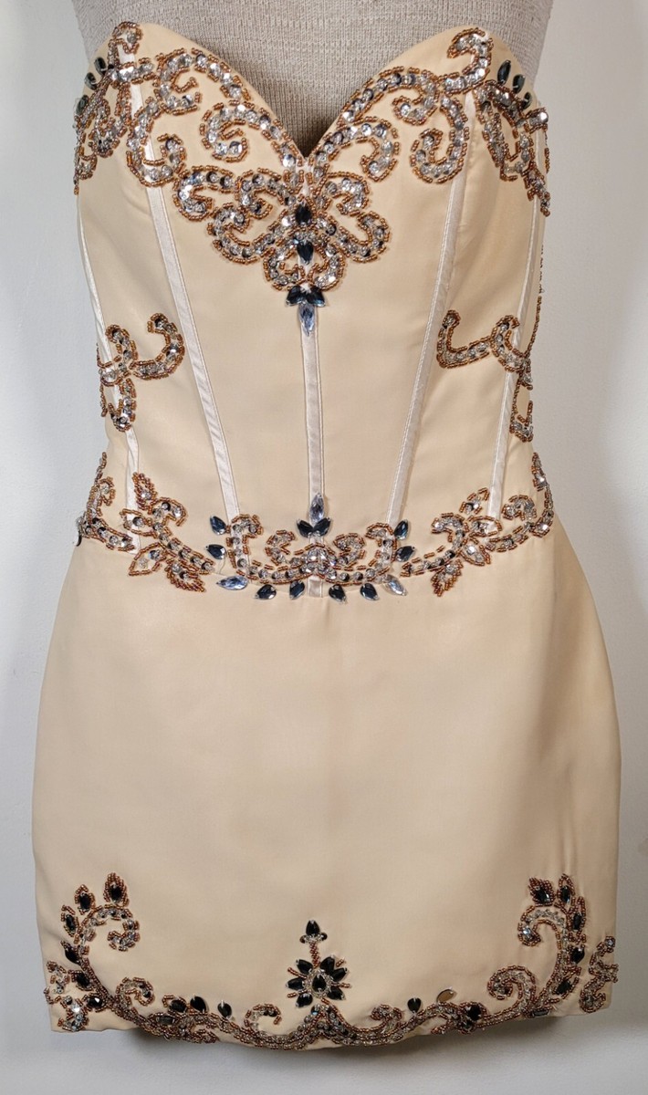 yellow beaded homecoming dress Yellow Strapless Satin Homecoming Dress with Crystal Beading – H1202 –  Viniodress main image 0