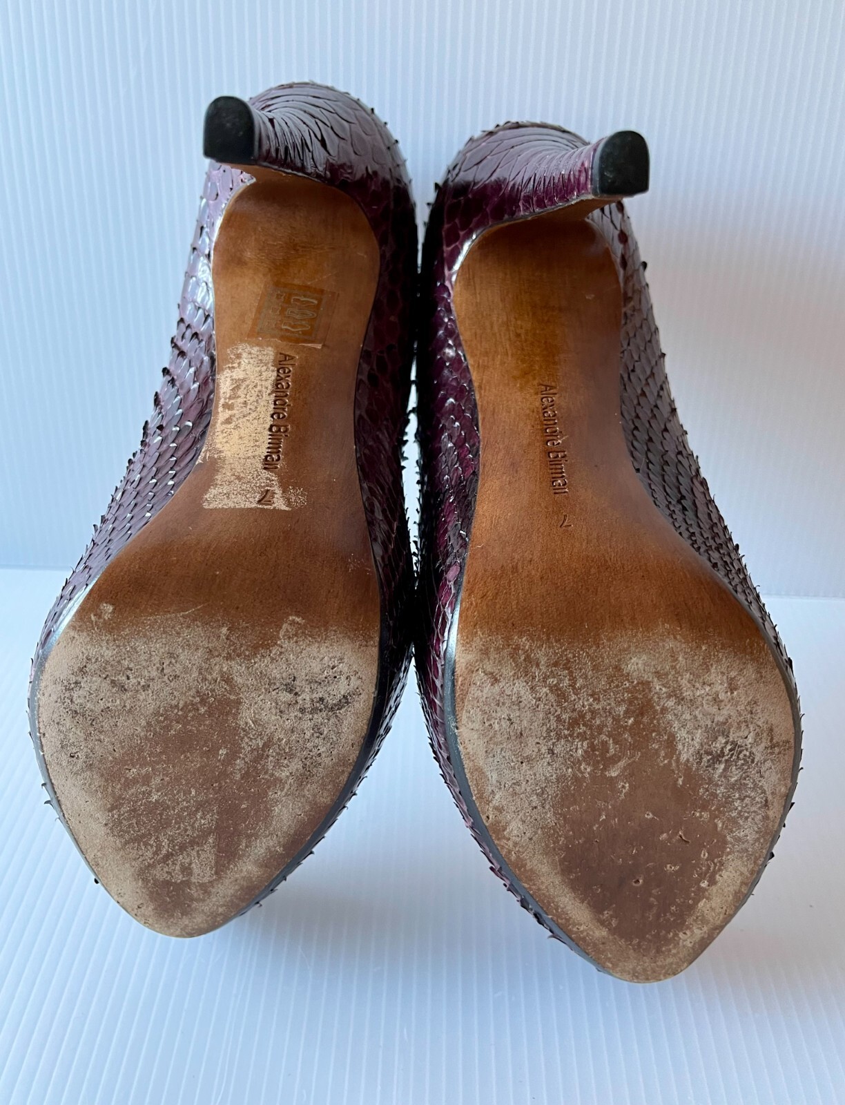 Alexandre Birman Purple Python Pump Heels, Size 7… - image 9