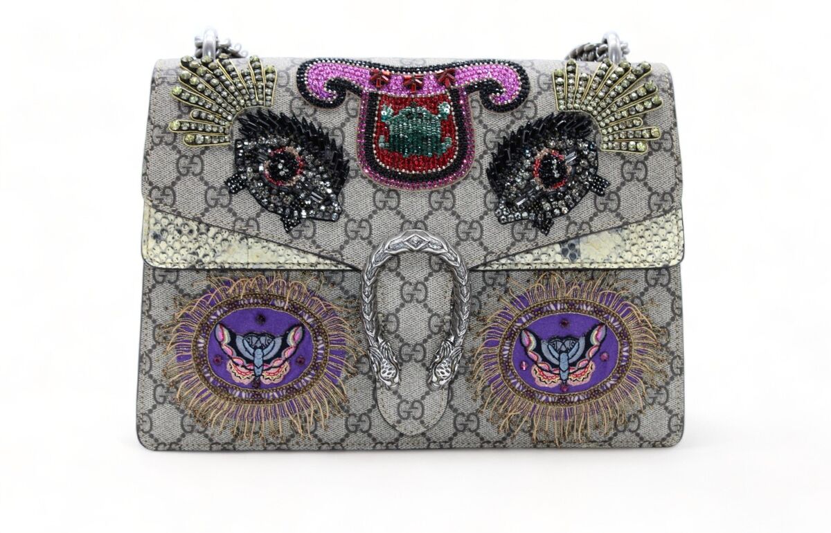 Limited Edition Gucci Dionysus Grey Embellished Medium GG Limited Edition Gucci Dionysus Grey Embellished Medium GG