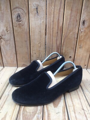 Tricker s Herren Schwarz Slipper Wildleder Leder Halbschuhe Größe UK 6 USA 7