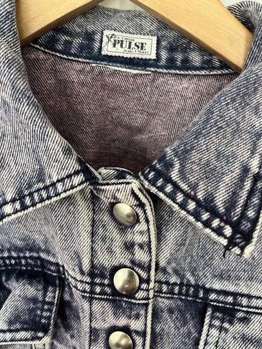 ICONIC vintage jean jacket Cropped acid wash 80’s PINK Aero Canada PULSE DENIM - 第 10/10 張圖片