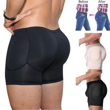 Men's Padded Enhancer Underwear Shapewear Butt Lifter Boxer Briefs Panty Shaper