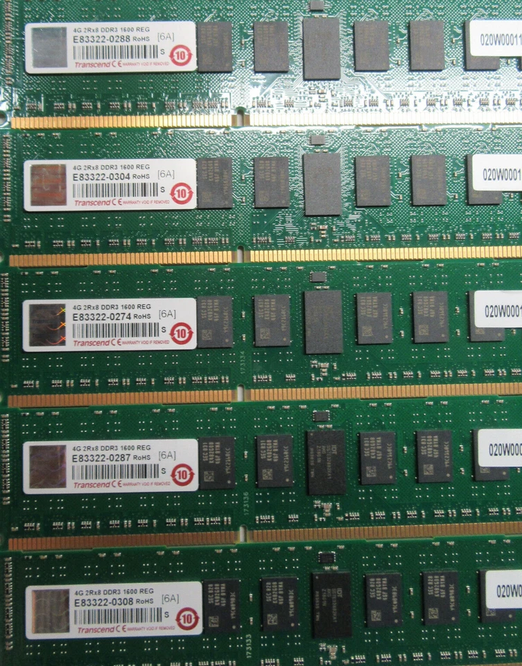64GB (16x 4GB) Transcend 2Rx8 DDR3 1600 REG Server RAM - Image 3 of 4