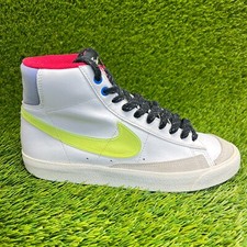 Nike Blazer Mid 77 Boys Size 7Y White Green Athletic Leather Shoes Sneakers