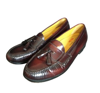 Cole Haan Mens Tassel Loafers Size 10M Burgundy Leather Slip  display picture 3