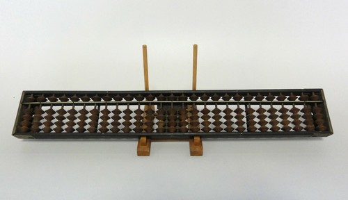 #03 Japanese Vintage Wooden Abacus Soroban Calculator 5 beads 27 Column - 第 1/8 張圖片