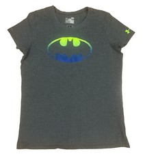 UNDER ARMOUR alter ego BATMAN shirt LARGE gray short sleeve