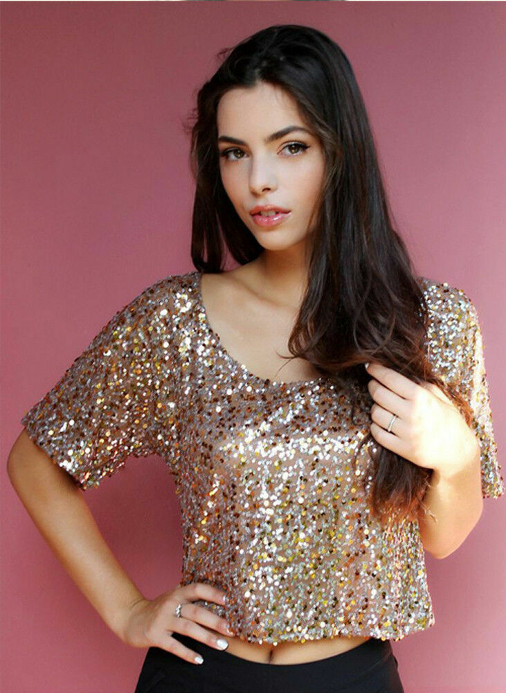 glitter gold crop top