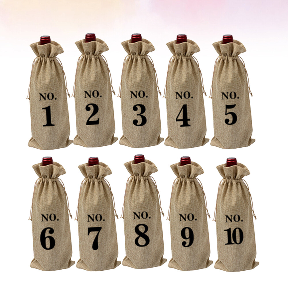 10 Pcs Blind Wine Tasting Bags Numbered Party Bottle Travel