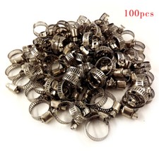 Adjustable 100 Pcs 34-1stainless Steel Drive Hose Clamps Fuel Line Worm Clips