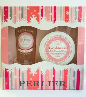PERLIER ORANGE BLOSSOMS GIFT SET Shower Gel, 8.4 oz ~ Body Butter, 6.7 oz  BOX