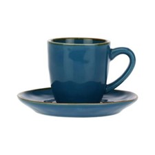 Rose&Tulipani Concerto Blu Avio, Espressotasse mit Untertasse, Blau, 90 ml