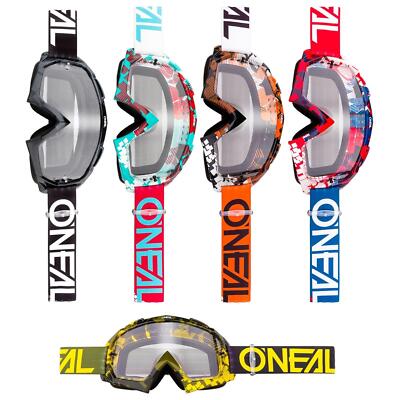 O'Neal B-10 Goggle Pixel MX Brille Klar Motocross Downhill AntiFog Mountainbike