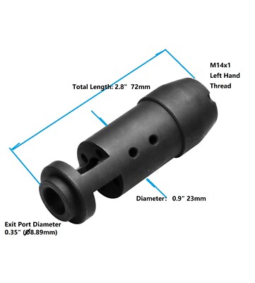 All Steel 14x1 LH Left Hand Thread Compensator Muzzle Brake