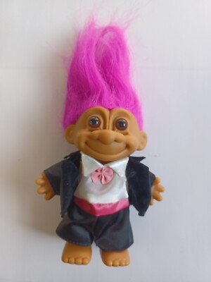 4.5 Inch Good Luck Troll Groom Figure - Pink Hair, Holding Pink Heart, Collectible Wedding Toy - View #10