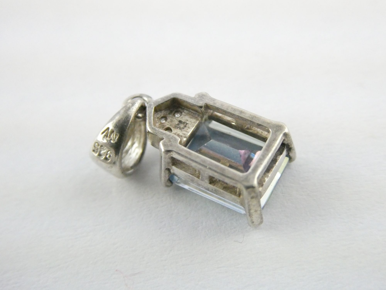 NV Sterling Silver Rectangular Cut Blue Topaz and… - image 6