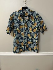 Vintage Campia Mens Short Sleeve Button Down Pineapple Hawaiian Print Size M