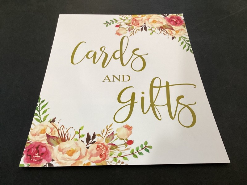 Cards & Gifts 8" x 10" Sign that can be framed for a wedding or other events