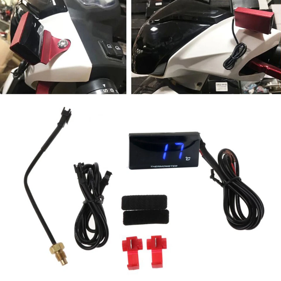 Meter Motorrad Wassertemperatur Digital Hygrometer Thermometer Sensor DC 12V Kit - Bild 3 von 4